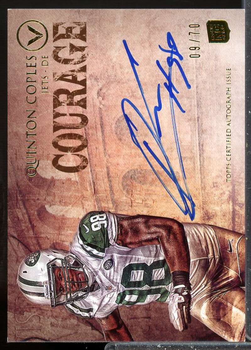 Quinton Coples Rookie Card 2012 Topps Valor Rookie Autographs Courage #VAQC  Image 1