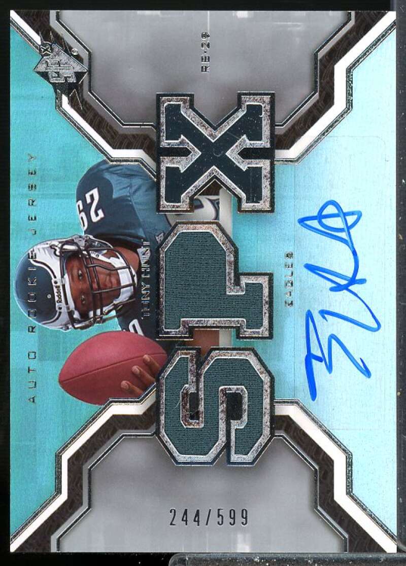 Tony Hunt Rookie Card 2007 SPx Rookie Jersey Auto #215  Image 1