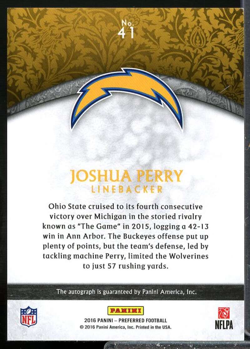 Joshua Perry/250 Card 2016 Crown Royale Rookie Autographs Pink #41  Image 2