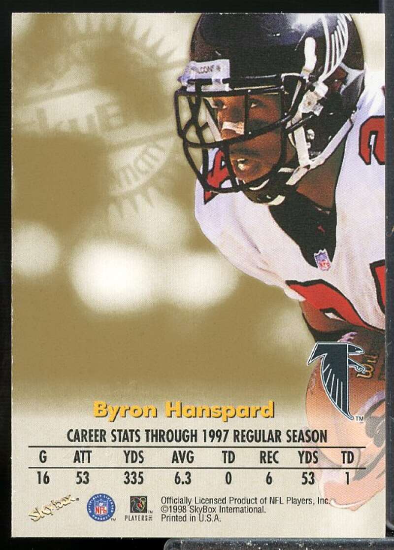 Byron Hanspard MU/S* Card 1998 SkyBox Premium Autographics #35  Image 2