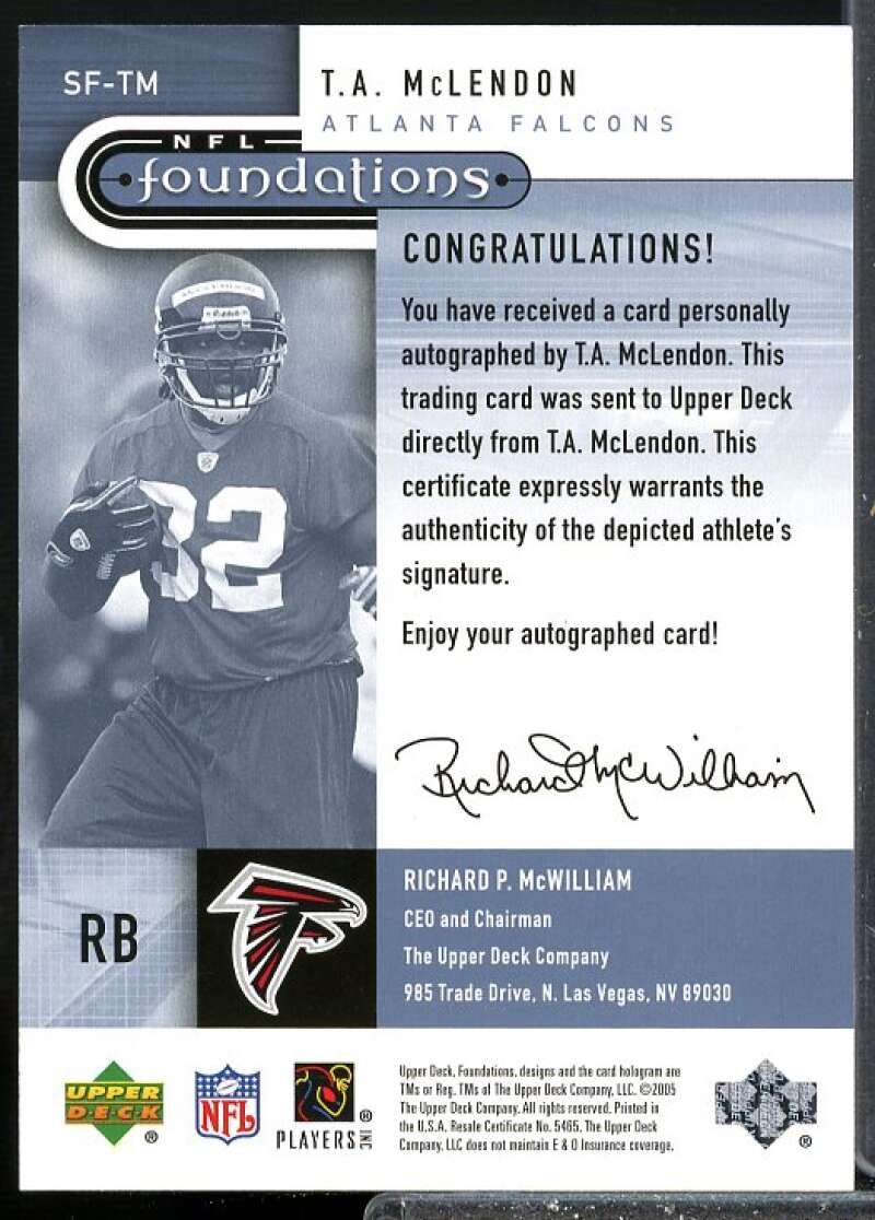 T.A. McLendon 2005 Upper Deck Foundations Signature Foundations Silver #SFTM  Image 2
