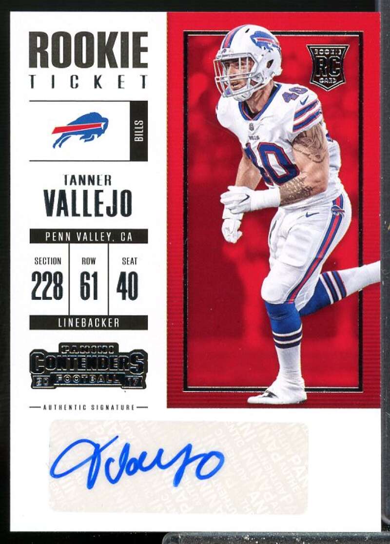 Tanner Vallejo AU Rookie Card 2017 Panini Contenders Rookie #215  Image 1