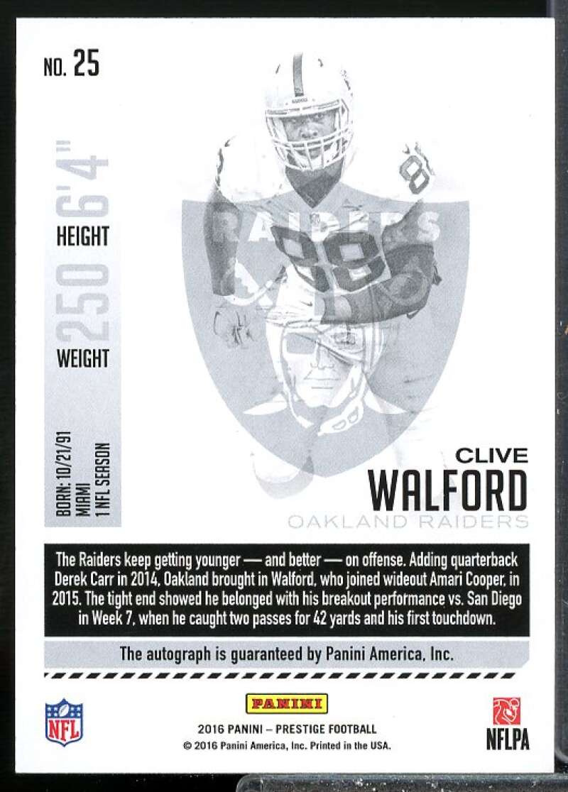 Clive Walford Card 2016 Prestige Autographs #25  Image 2