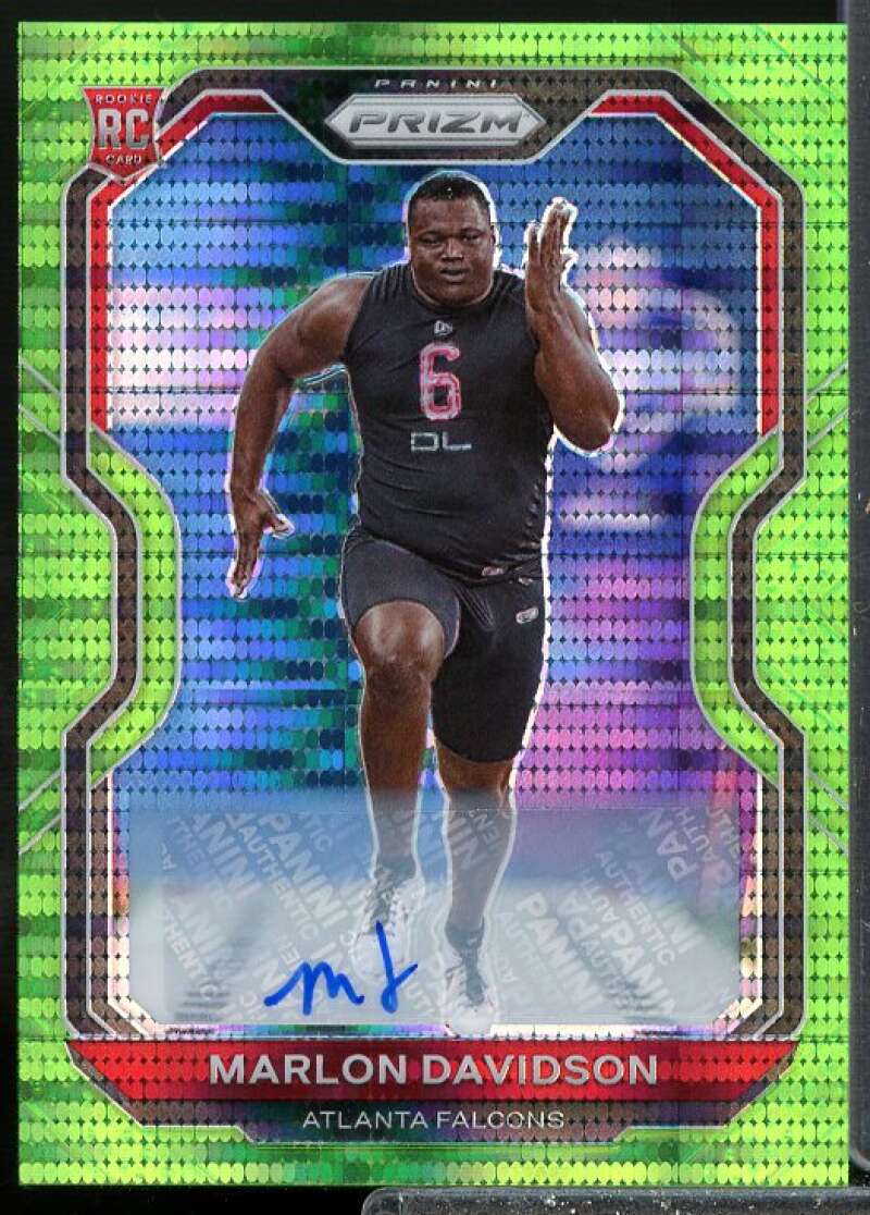 Marlon Davidson 2020 Panini Prizm Rookie Autograph Prizm Neon Green Pulsar #347  Image 1