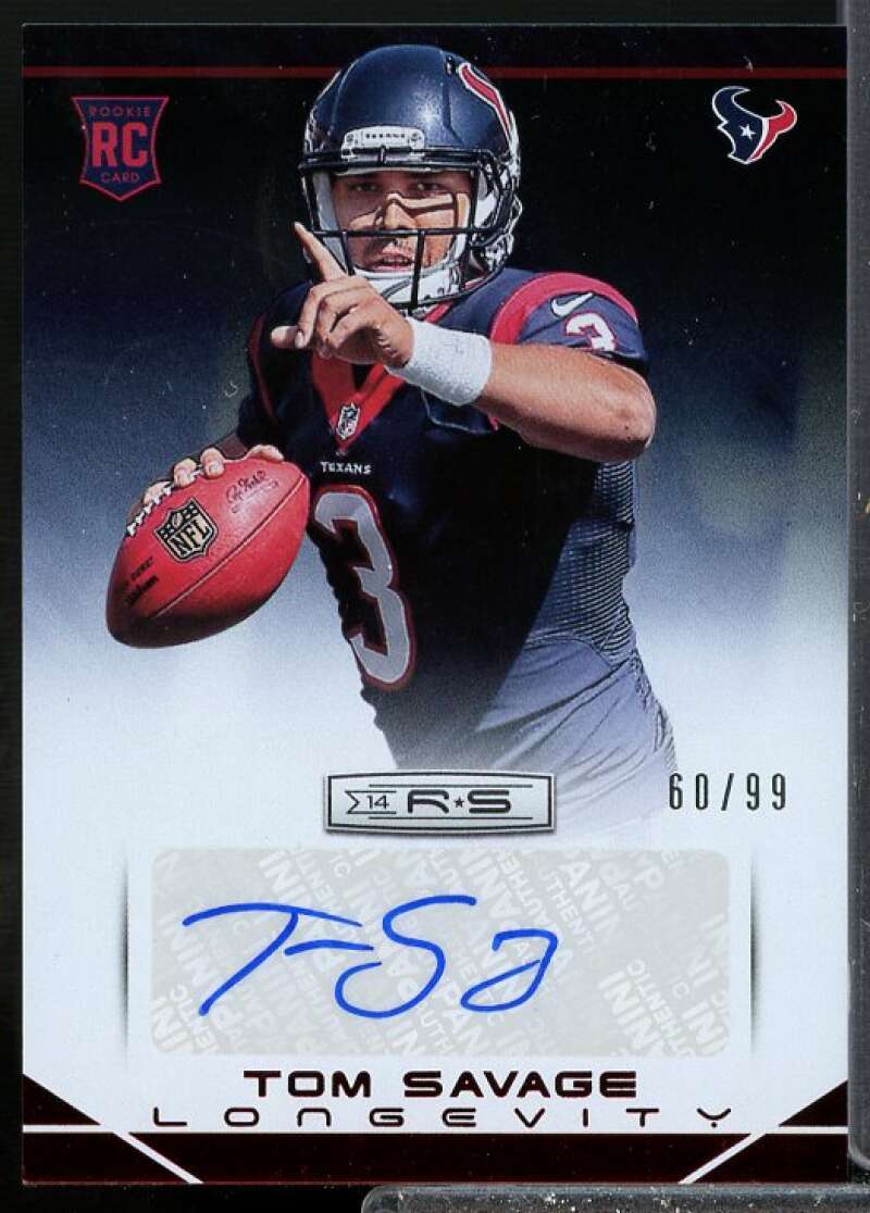 Tom Savage Rookie 2014 Rookies and Stars Rookie Autographs Longevity Ruby #193  Image 1