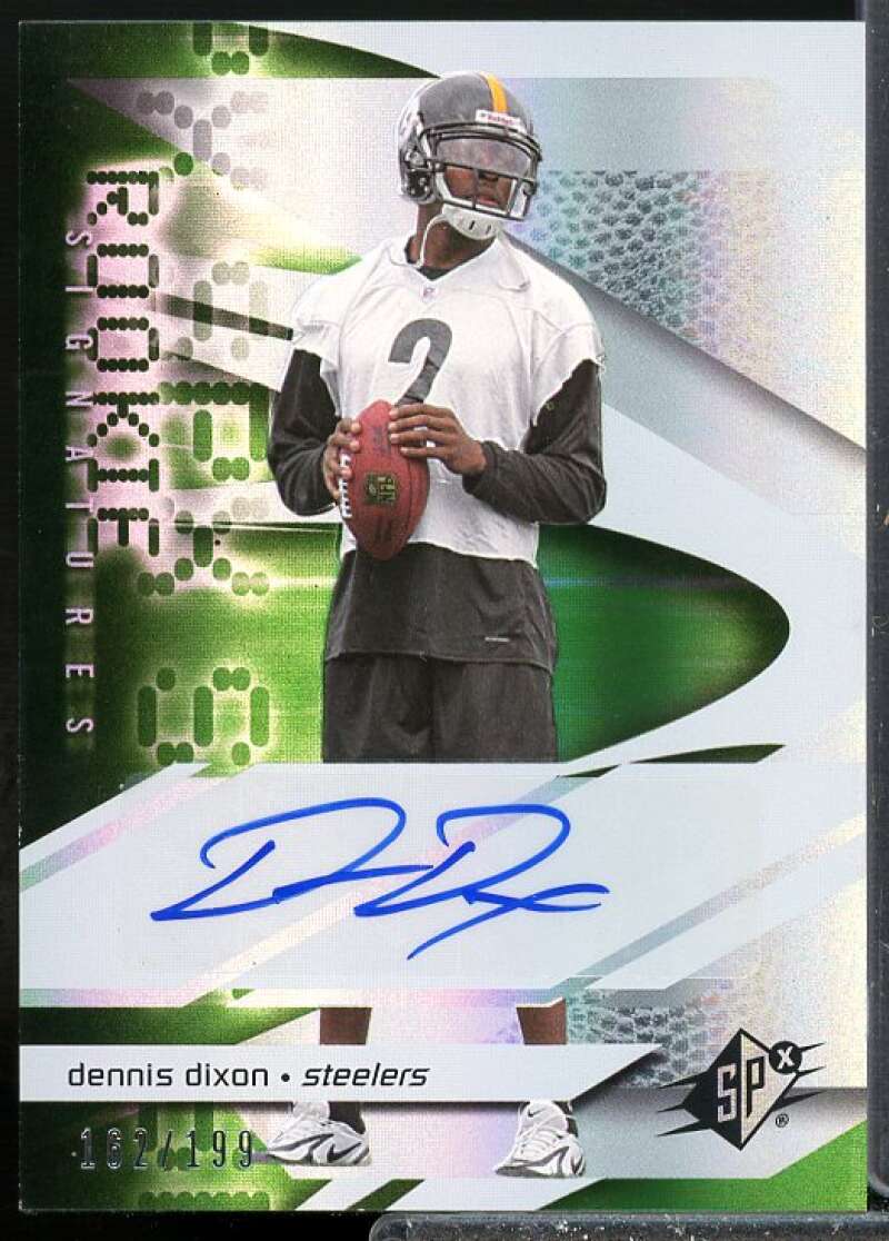 Dennis Dixon Rookie Card 2008 SPx Green Holofoil Rookie Auto #210  Image 1