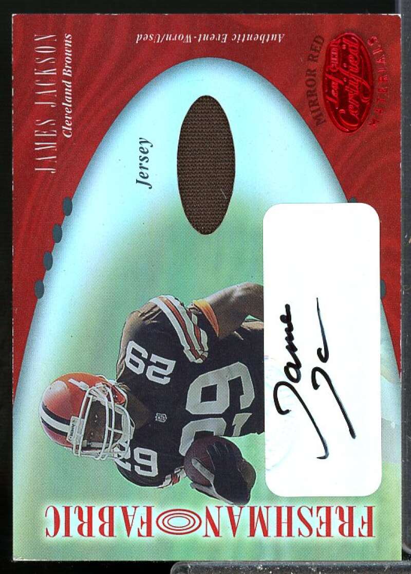 James Jackson FF AU Card 2001 Leaf Certified Materials Mirror Red #125  Image 1