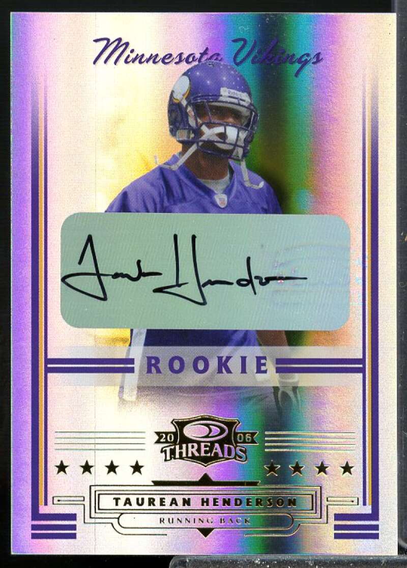 Taurean Henderson AU Rookie Card 2006 Donruss Threads Rookie Auto #265  Image 1