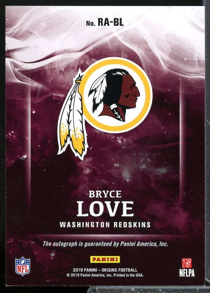Bryce Love Rookie Card 2019 Panini Origins Rookie Autographs #26  Image 2