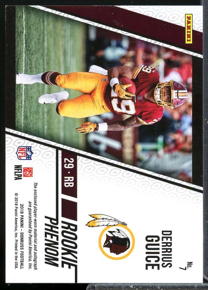 Derrius Guice/99 Rookie Card 2018 Donruss Rookie Phenom Jersey Autographs #7  Image 2
