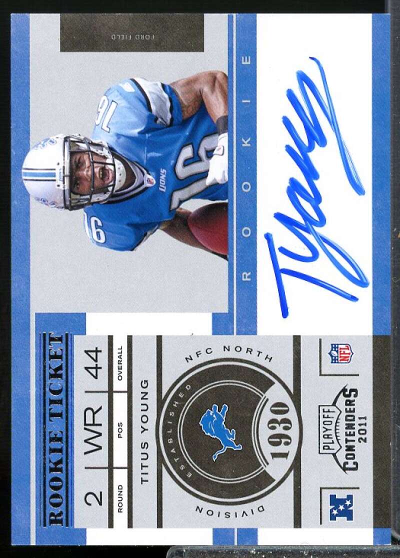 Titus Young AU Rookie Card 2011 Playoff Contenders Rookie Auto #218A  Image 1