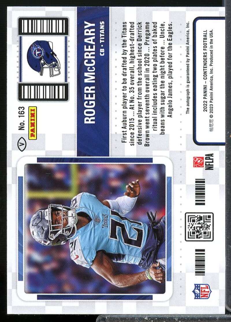 Roger McCreary AU VARIATION Rookie Card 2022 Panini Contenders Rookie #163B  Image 2