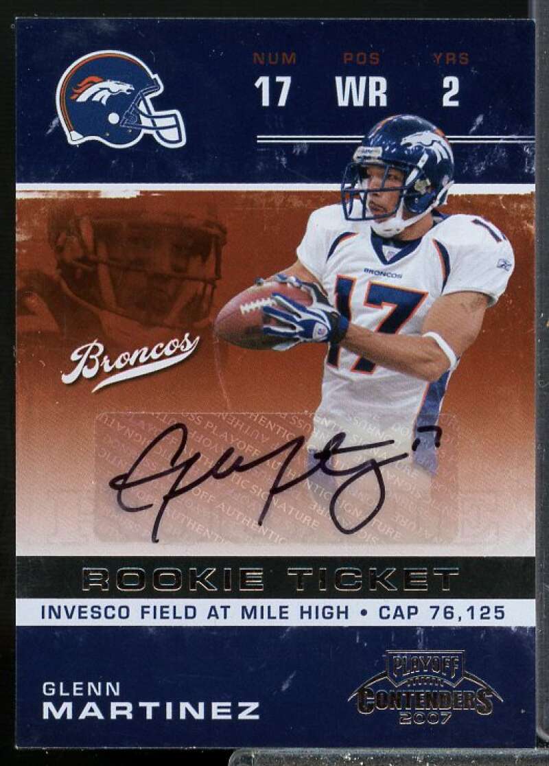 Glenn Martinez AU Rookie Card 2007 Playoff Contenders Rookie Auto #154  Image 1