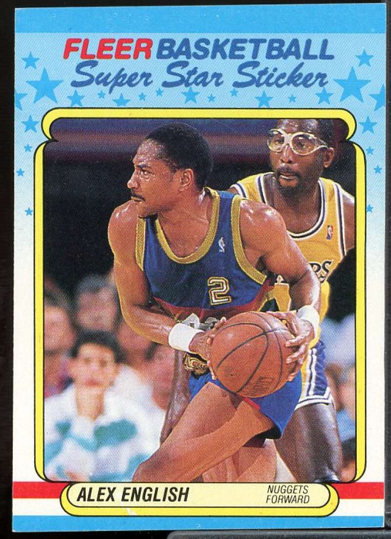 Alex English Card 1988-89 Fleer Stickers #4  Image 1