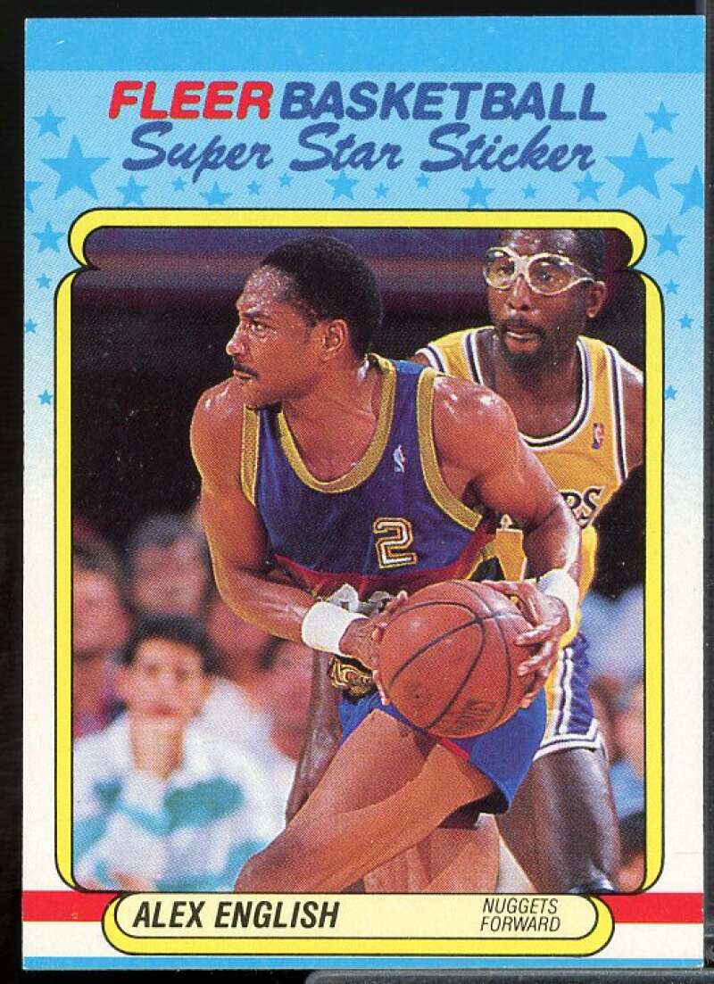Alex English Card 1988-89 Fleer Stickers #4  Image 1
