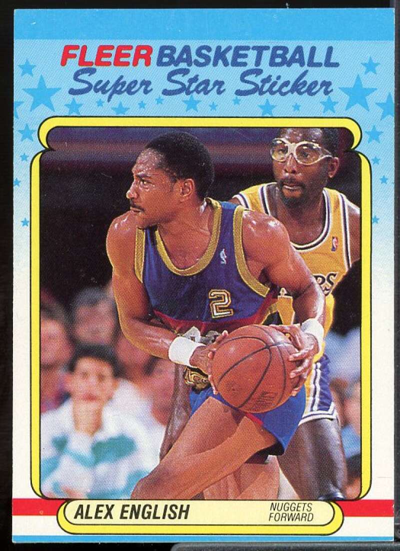 Alex English Card 1988-89 Fleer Stickers #4  Image 1