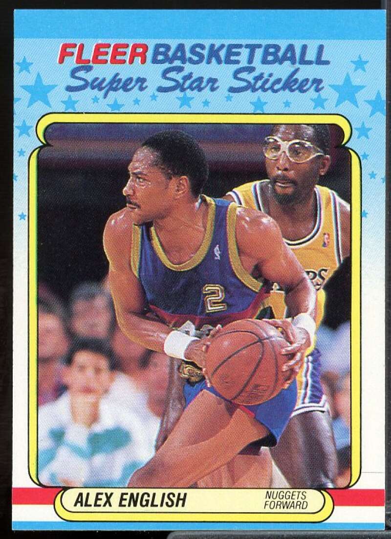 Alex English Card 1988-89 Fleer Stickers #4  Image 1