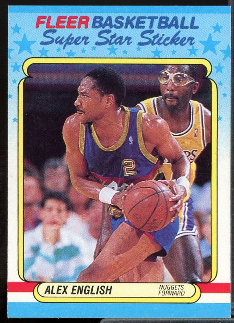 Alex English Card 1988-89 Fleer Stickers #4  Image 1