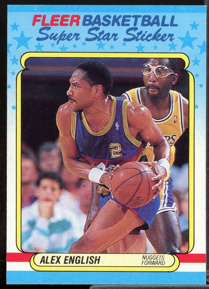 Alex English Card 1988-89 Fleer Stickers #4  Image 1