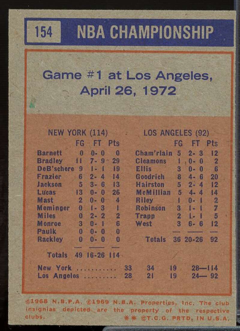 Playoffs G1/Earl Monroe Card 1972-73 Topps #154  Image 2