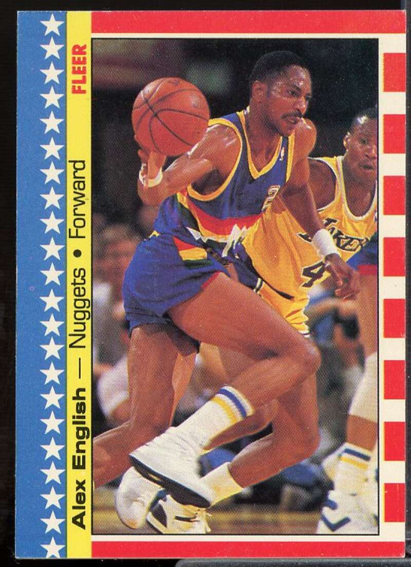 Alex English Card 1987-88 Fleer Stickers #11  Image 1