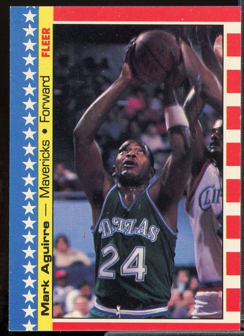Mark Aguirre Card 1987-88 Fleer Stickers #9  Image 1
