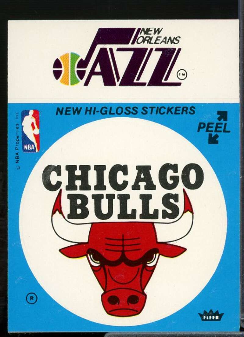 Chicago Bulls New Orleans Jazz Puzzle Back Fleer NBA Basketball Team Stickers #NNO  Image 1