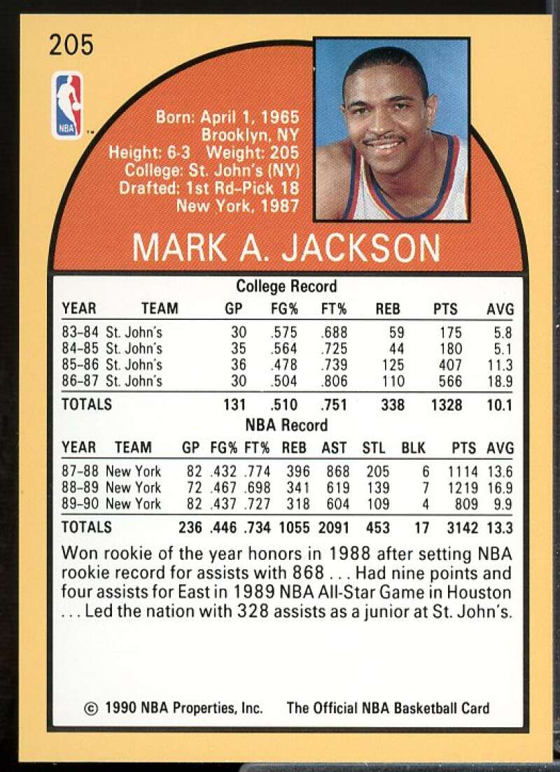 Mark Jackson/Lyle and Erik Menendez in background Card 1990-91 Hoops #205  Image 2