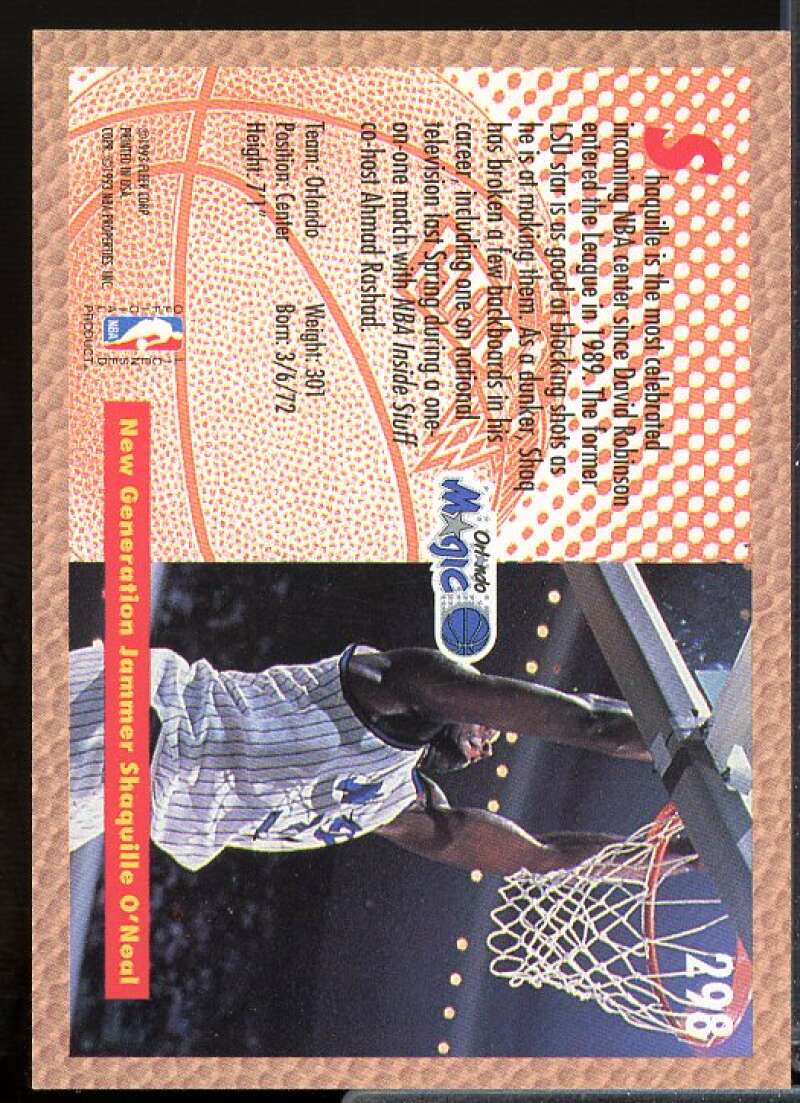 Shaquille O'Neal SD Rookie Card 1992-93 Fleer #298  Image 2