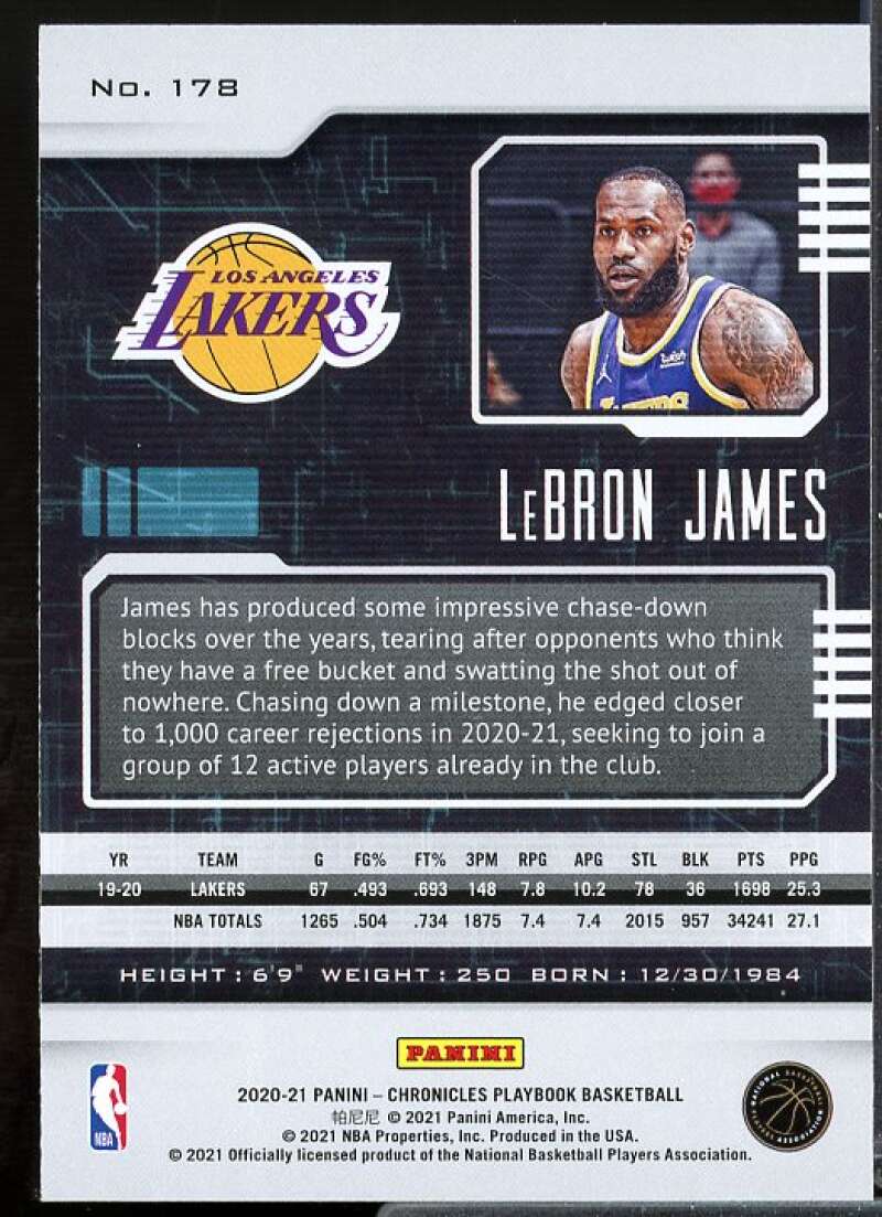 LeBron James/Playbook Card 2020-21 Panini Chronicles Teal #178  Image 2