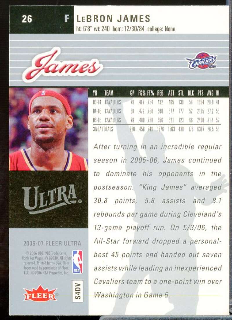 LeBron James Card 2006-07 Ultra #26  Image 2
