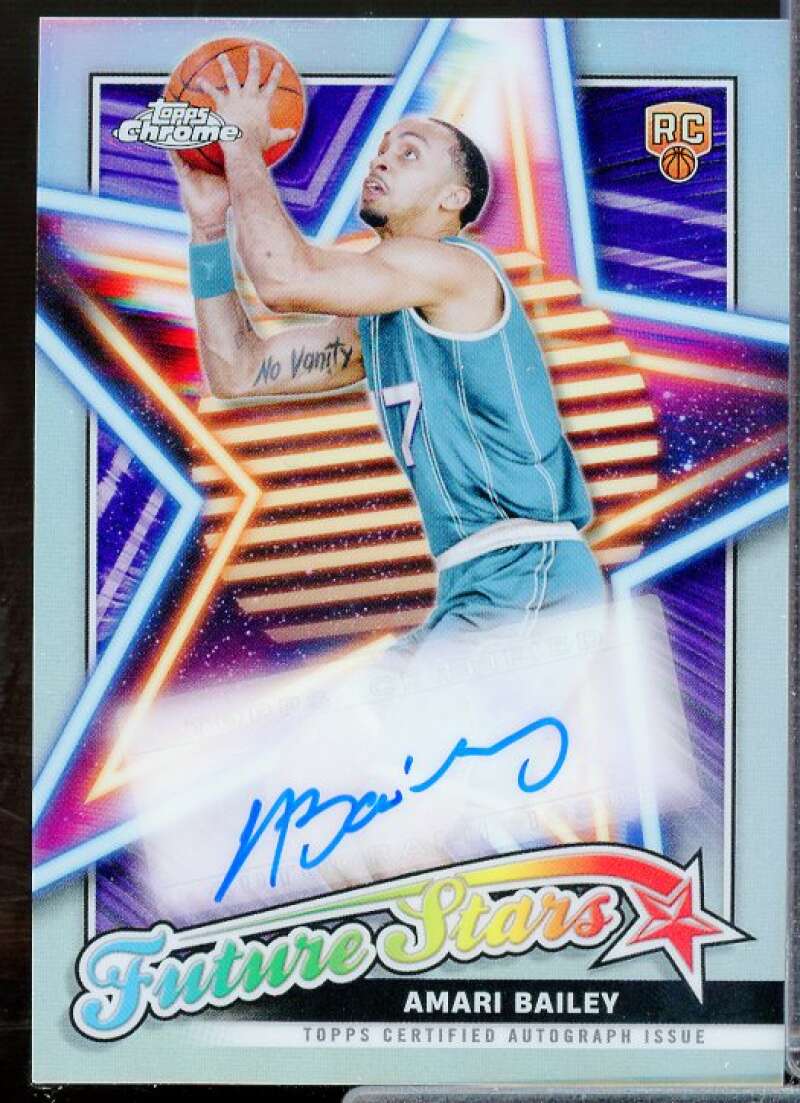Amari Bailey Rookie 2023 Topps Chrome Future Stars AU Blue Basketball #FSAAB  Image 1