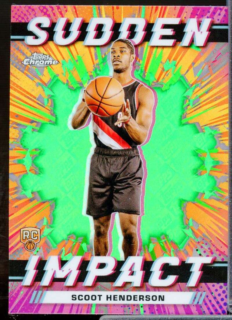 Scoot Henderson Rookie 2023 Topps Chrome Sudden Impact Orn. Basketball Ref #SI3  Image 1