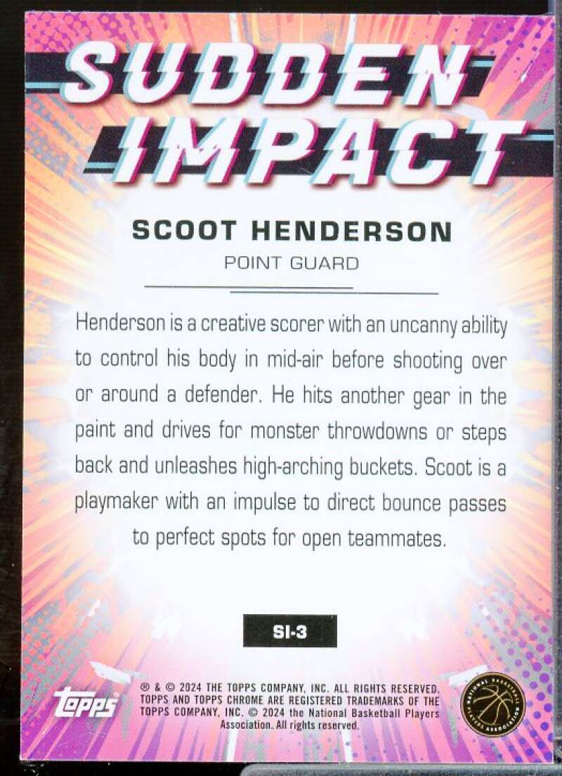 Scoot Henderson Rookie 2023 Topps Chrome Sudden Impact Orn. Basketball Ref #SI3  Image 2