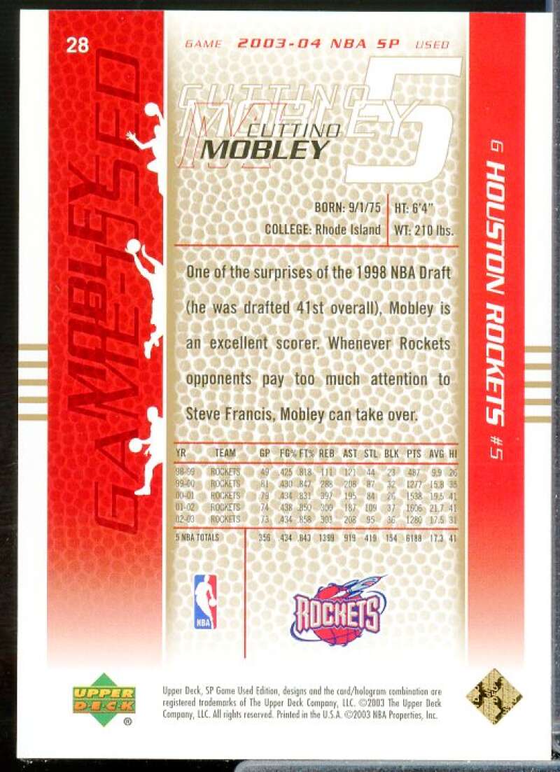 Cuttino Mobley Card 2003-04 SP Game Used Gold #28  Image 2