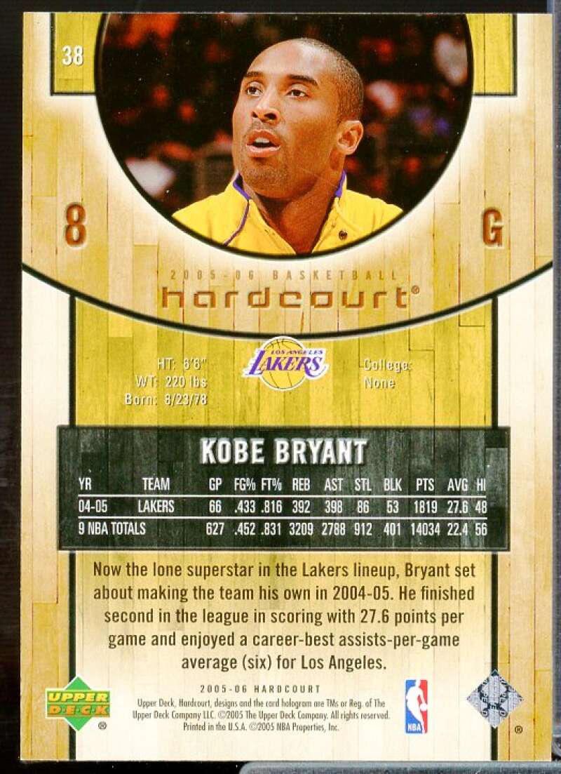 Kobe Bryant Card 2005-06 Upper Deck Hardcourt #38  Image 2