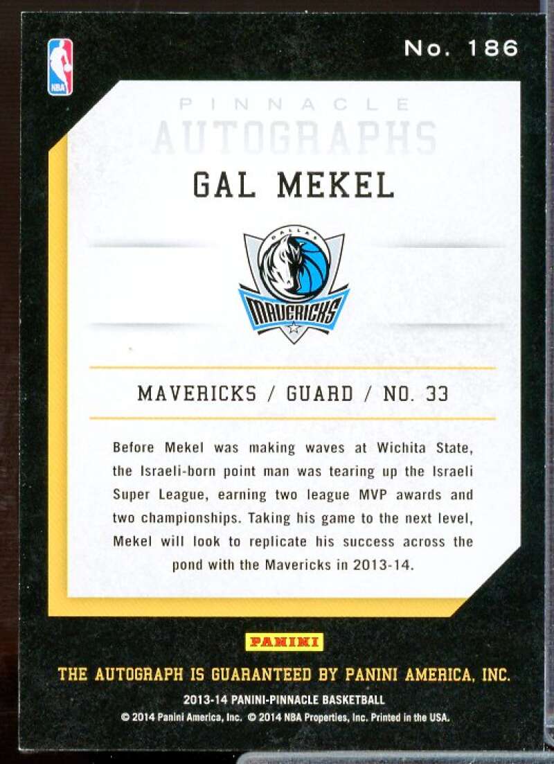 Gal Mekel Rookie Card 2013-14 Pinnacle Autographs #186  Image 2