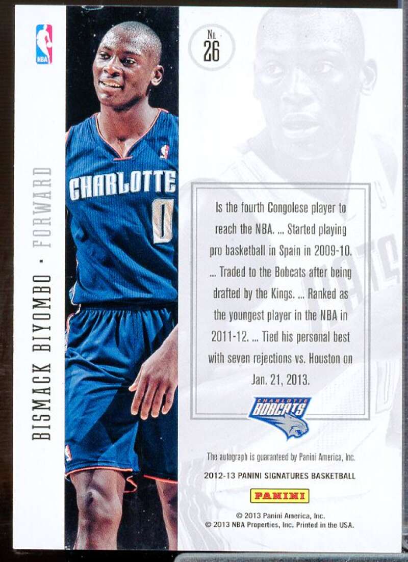 Bismack Biyombo Rookie Card 2012-13 Panini Signatures Red #26  Image 2