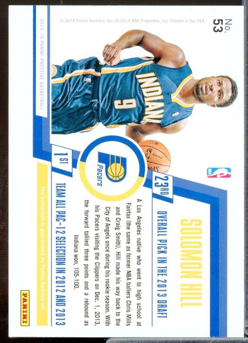 Solomon Hill Rookie Card 2014-15 Prestige Bonus Shots Autographs #53  Image 2