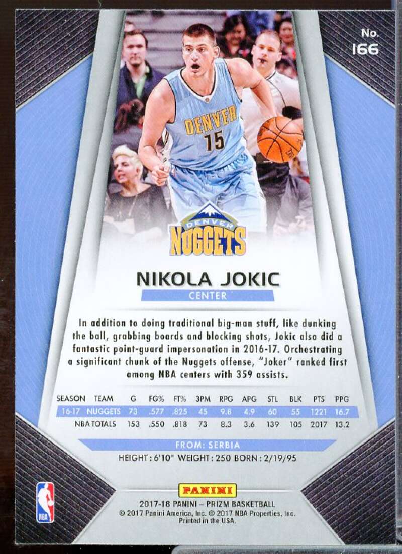 Nikola Jokic Card 2017-18 Panini Prizm #166  Image 2