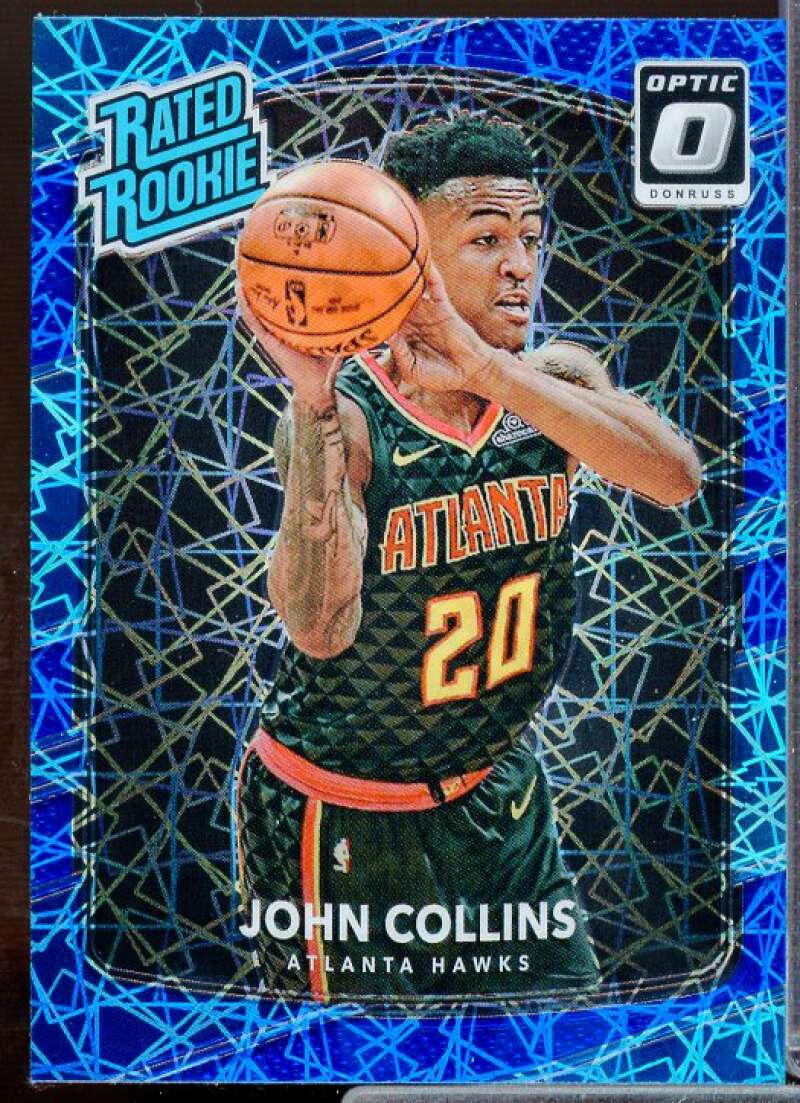 John Collins RR Rookie Card 2017-18 Donruss Optic Blue Velocity #182  Image 1