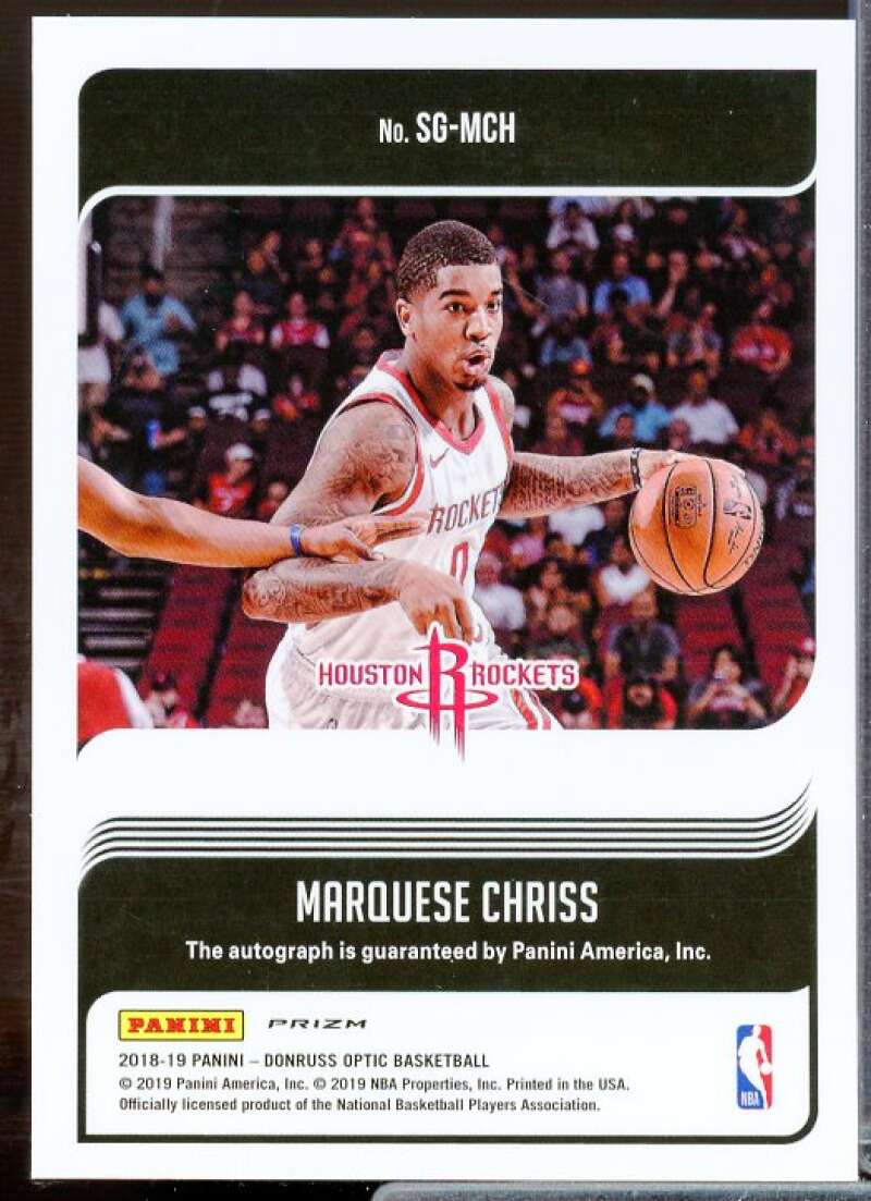 Marquese Chriss Card 2018-19 Donruss Optic Signature Series Holo #5  Image 2