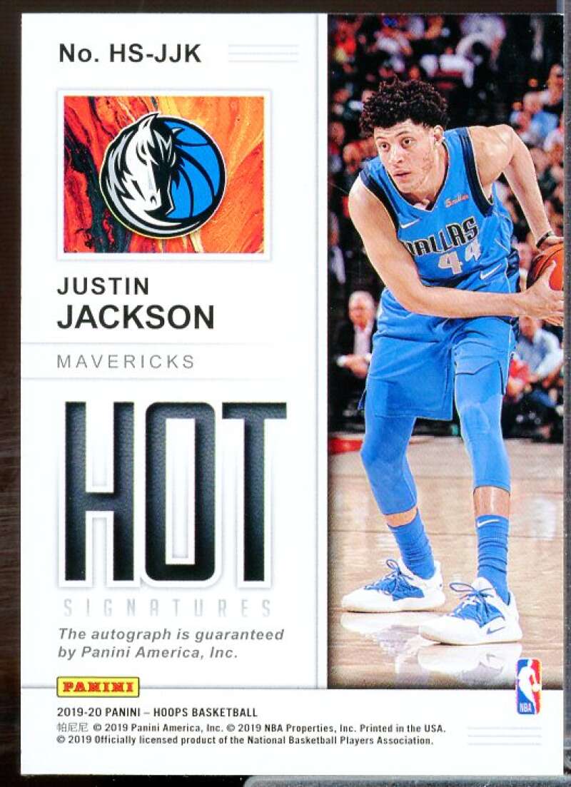 Justin Jackson Card 2019-20 Hoops Hot Signatures #10  Image 2