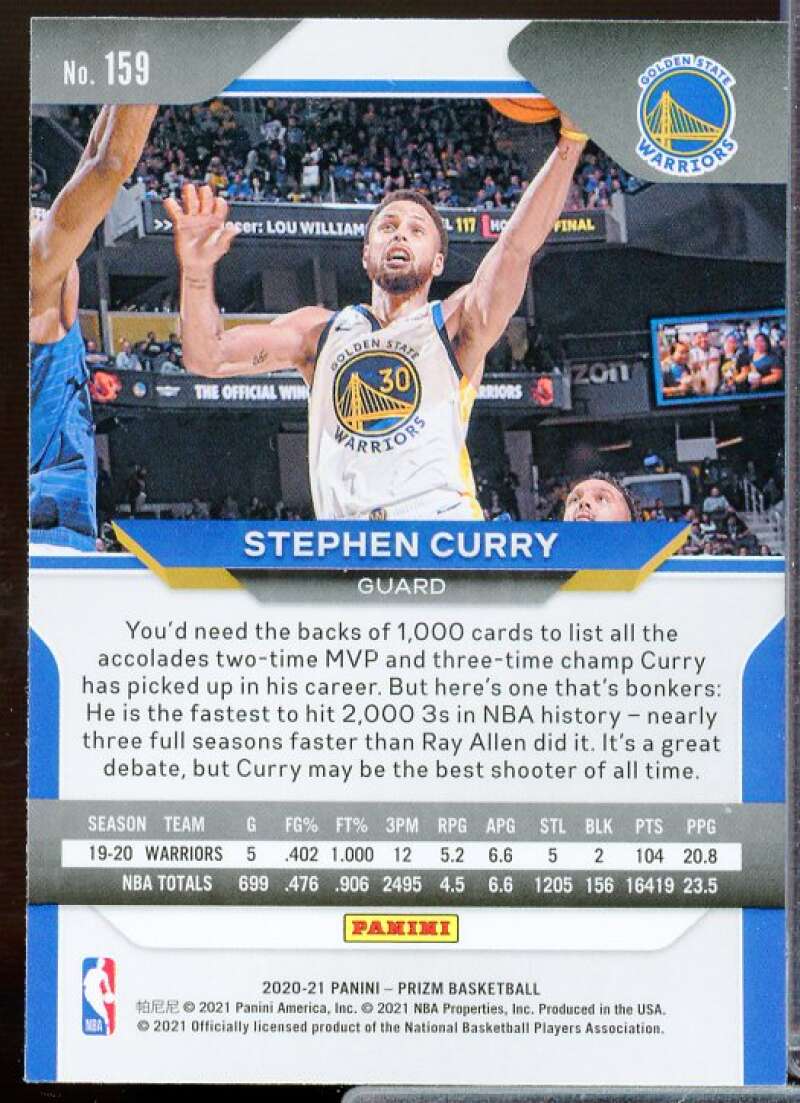 Stephen Curry Card 2020-21 Panini Prizm #159  Image 2