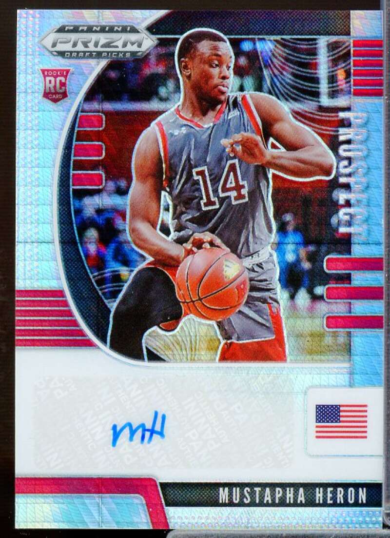 Mustapha Heron Rookie Card 2020 Prizm Draft Picks Prospect Autographs Hyper #69  Image 1