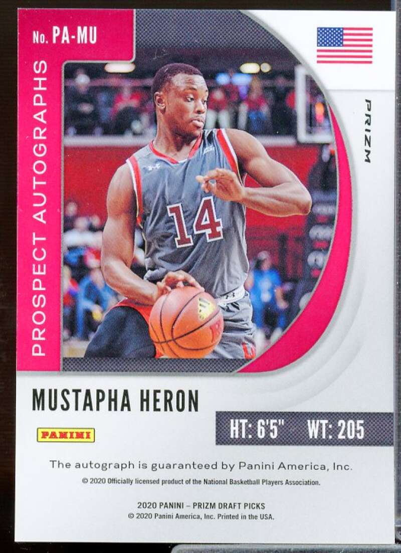 Mustapha Heron Rookie Card 2020 Prizm Draft Picks Prospect Autographs Hyper #69  Image 2