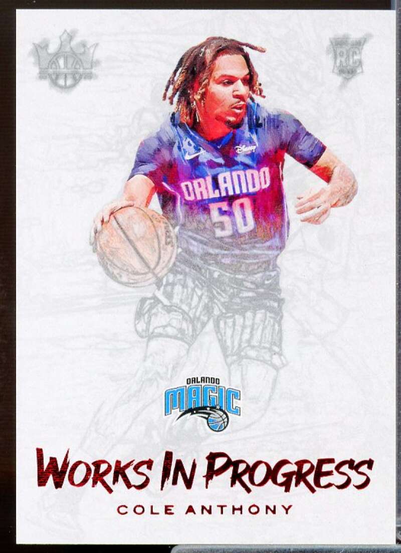 Cole Anthony Rookie Card 2020-21 Court Kings Works in Progress Ruby #13  Image 1