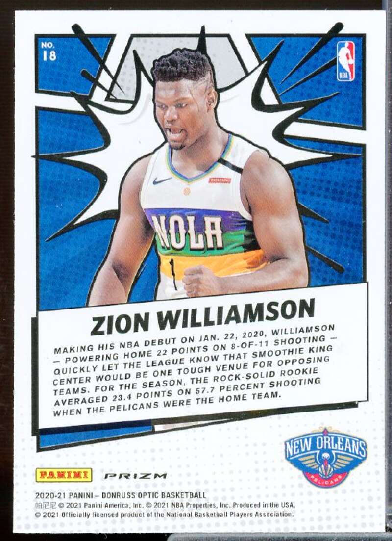 Zion Williamson Card 2020-21 Donruss Optic My House Holo #18  Image 2