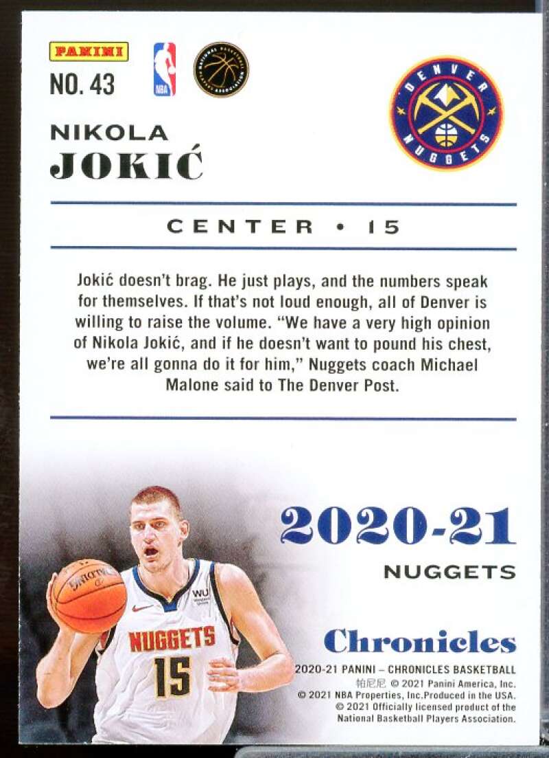 Nikola Jokic Card 2020-21 Panini Chronicles #43  Image 2