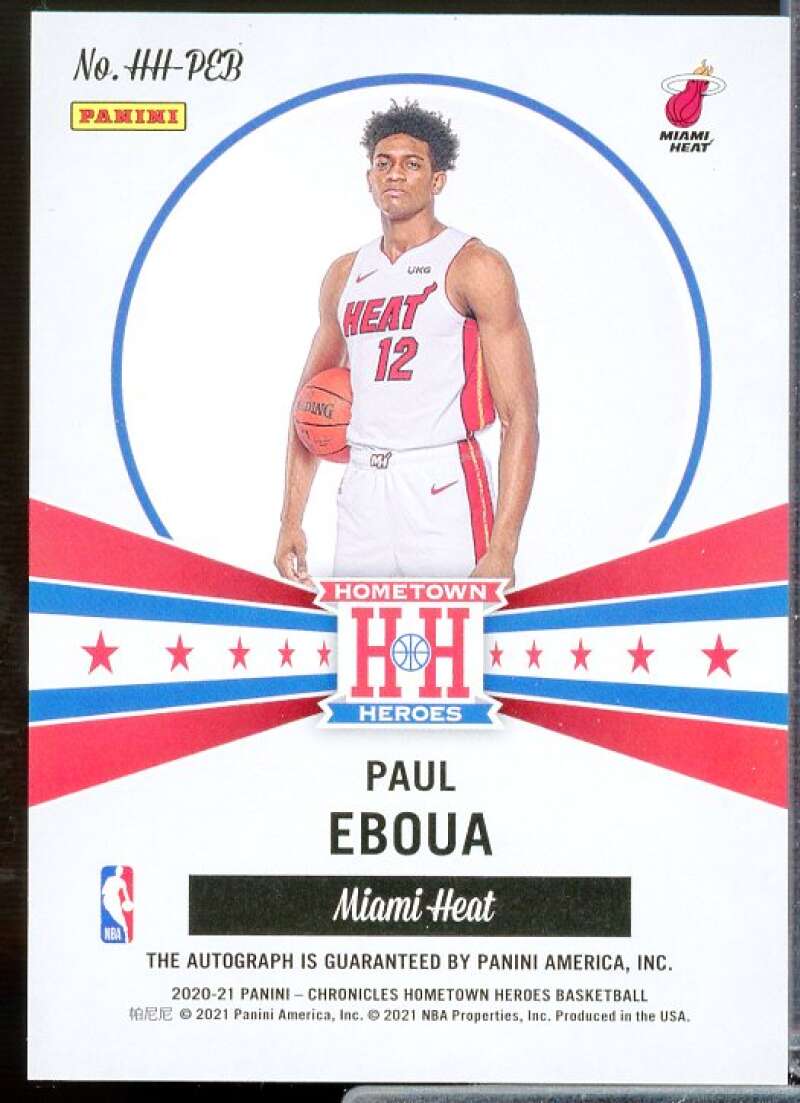 Paul Eboua Rookie Card 2020 Chronicles Hometown Heroes Rookie Autographs Red #4  Image 2